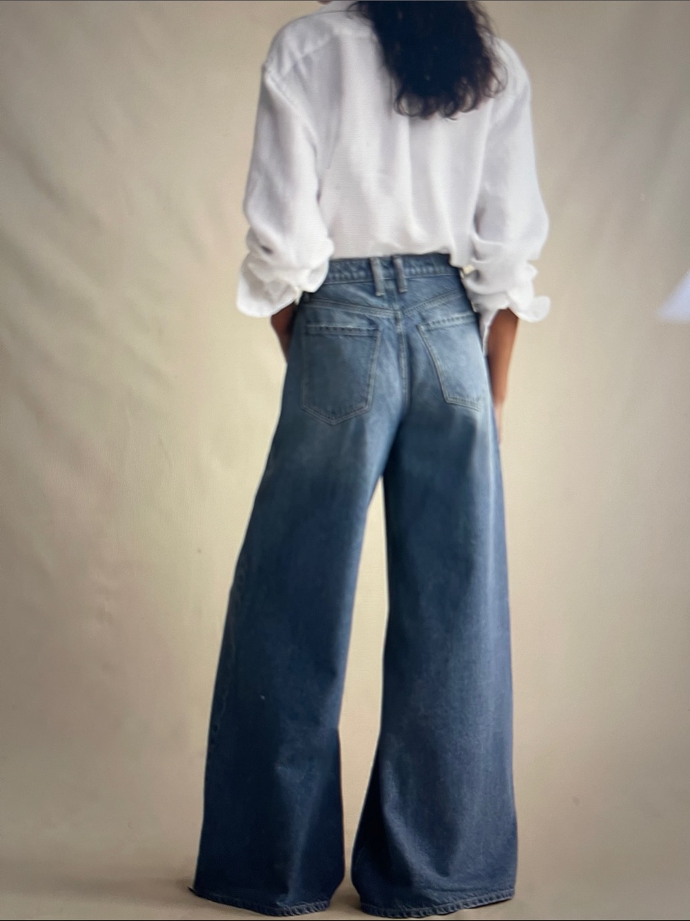 NWT Banana Republic High-Rise Wide-Leg Lightweight Palazzo Jeans - Picture 2 of 14